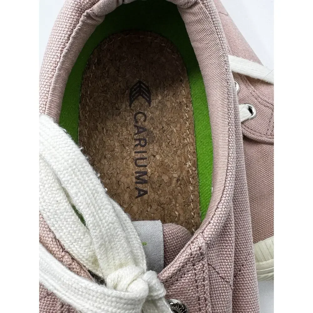 Cariuma OCA Shoes Women's 9 Pink White Canvas Low Top Lace Up Casual Sneakers